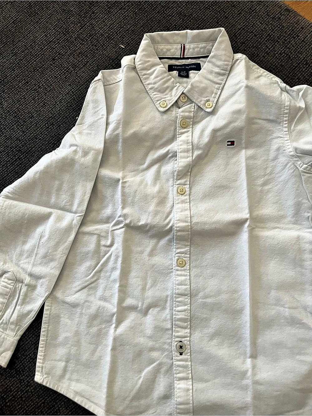 Tommy Hilfiger Boys Long Sleeve Button Down Oxford Shirt Oxford Shirt White